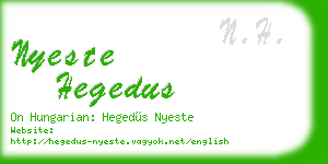 nyeste hegedus business card